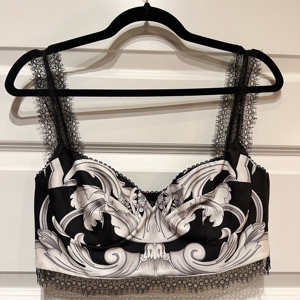 Versace Silk Baroque Bra Top